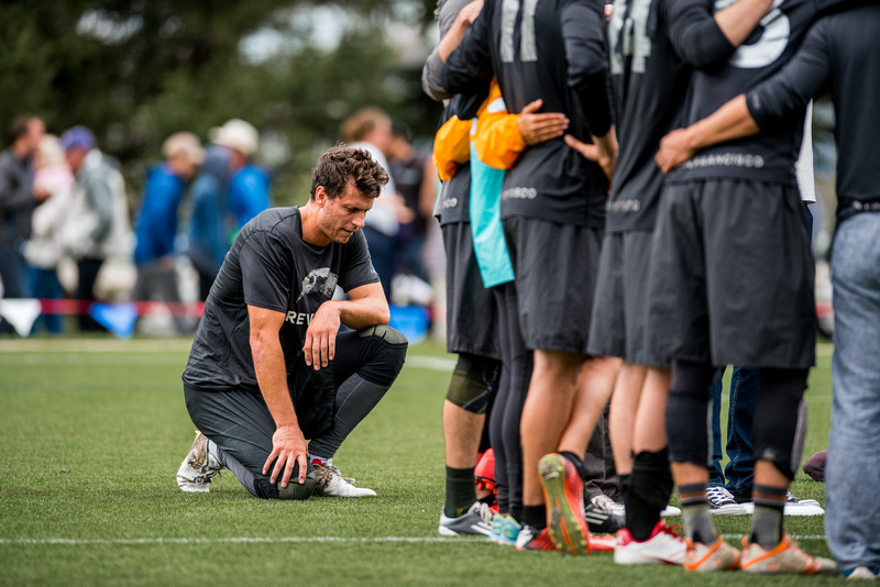 Beau Kittredge reflects after losing on double game point in the 2016 Club Championships final. Photo; Taylor Nguyen -- UltiPhotos.com